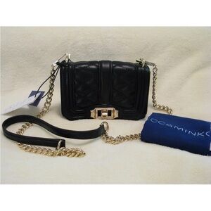 Rebecca Minkoff Mini Love Bag 'Black' w/Gold Hardware Crossbody Clutch NWT